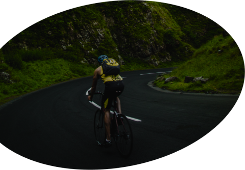 Žmogus ant dviračio